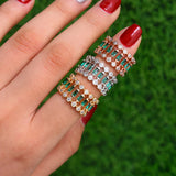 Eternity Tennis Stackable Rings Women Wedding Bridal