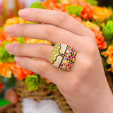 Clouds Life Tree CZ Stacks Rings Beach Jewelry