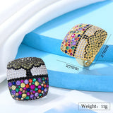 Clouds Life Tree CZ Stacks Rings Beach Jewelry