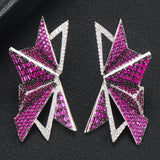 Feather Geometry Castle Earrings Wedding Engagement Party Dubai Earrings