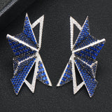 Feather Geometry Castle Earrings Wedding Engagement Party Dubai Earrings