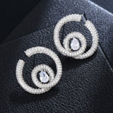 Circle Earrings Women Wedding Party Bridal Jewelry Gift