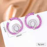 Circle Earrings Women Wedding Party Bridal Jewelry Gift