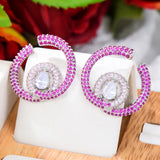 Circle Earrings Women Wedding Party Bridal Jewelry Gift