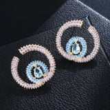 Circle Earrings Women Wedding Party Bridal Jewelry Gift
