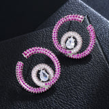 Circle Earrings Women Wedding Party Bridal Jewelry Gift