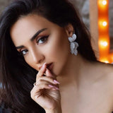 Spring Leaf Flower Collection Earring For Women Wedding Bridal