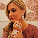 Spring Leaf Flower Collection Earring For Women Wedding Bridal