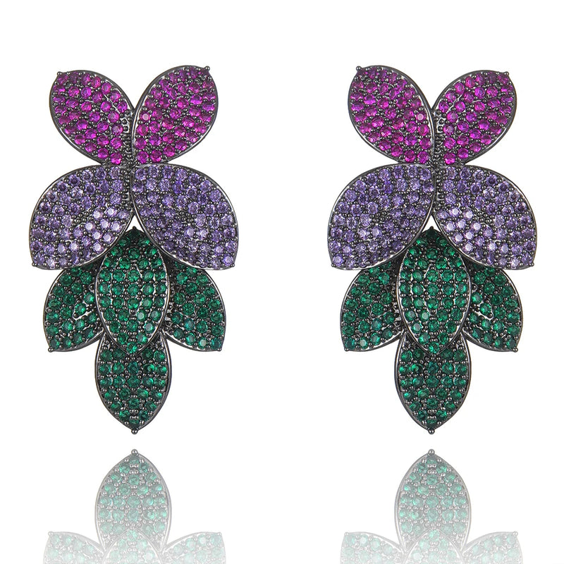 Spring Leaf Flower Collection Earring For Women Wedding Bridal