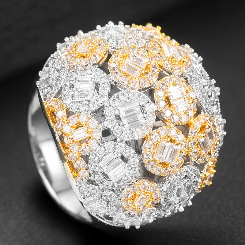 Cubic Zircon Engagement Bold Statement Rings for Women