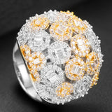 Cubic Zircon Engagement Bold Statement Rings for Women