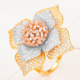 Flowers Statement Rings For Women Wedding Engagement