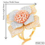 Flowers Statement Rings For Women Wedding Engagement