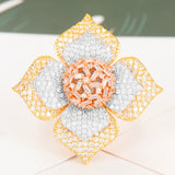 Flowers Statement Rings For Women Wedding Engagement