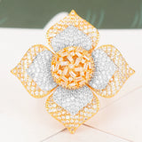 Flowers Statement Rings For Women Wedding Engagement