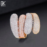 Hot Feather Cubic Zircon Crystal CZ Party Finger Rings For Women
