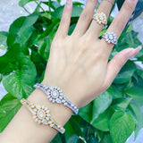 2PCS Dubai Bangle Ring Set for Women Wedding Engagement