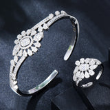 2PCS Dubai Bangle Ring Set for Women Wedding Engagement