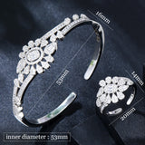 2PCS Dubai Bangle Ring Set for Women Wedding Engagement