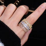 3-Layer Zirconia Statement Rings for Women