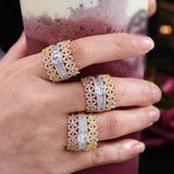 3-Layer Zirconia Statement Rings for Women