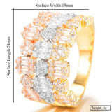 Bold Statement Ring Baguette Zirconia Women Engagement Party Jewelry