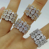 Bold Statement Ring Baguette Zirconia Women Engagement Party Jewelry