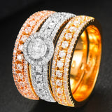 3-in-1 Stackable Wedding Rings for Women Bridal CZ Accessories