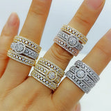 3-in-1 Stackable Wedding Rings for Women Bridal CZ Accessories