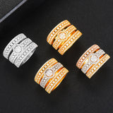 3-in-1 Stackable Wedding Rings for Women Bridal CZ Accessories