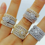 3-in-1 Stackable Wedding Rings for Women Bridal CZ Accessories