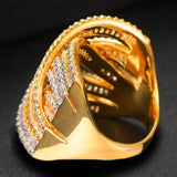 Bold Zirconia Stones Twist Rings for Women Engagement Party