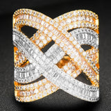 Bold Zirconia Stones Twist Rings for Women Engagement Party