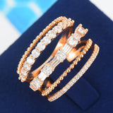 5-in-1 Stackable Rings with CZ Stones Women's Party Jewelry