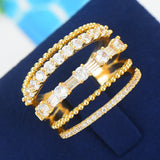 5-in-1 Stackable Rings with CZ Stones Women's Party Jewelry
