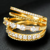5-in-1 Stackable Rings with CZ Stones Women's Party Jewelry