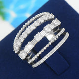 5-in-1 Stackable Rings with CZ Stones Women's Party Jewelry