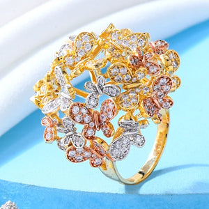 Angel Wing CZ Rings Women Wedding Engagement Bridal Finger Jewelry