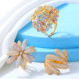 Angel Wing CZ Rings Women Wedding Engagement Bridal Finger Jewelry