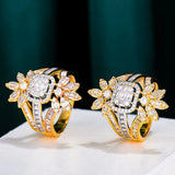 Baguette CZ 3-IN-1 Flower Rings with Zirconia Stone