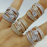 Baguette Cross Bold Statement Rings with Zirconia Stones
