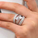 Baguette Cross Bold Statement Rings with Zirconia Stones