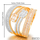 Baguette Cross Bold Statement Rings with Zirconia Stones