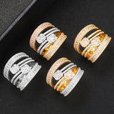 Baguette Cross Bold Statement Rings with Zirconia Stones