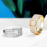 Green Micro CZ Baguette Rings for Women Wedding