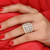 Bagutte Cut Bold Rings Zirconia Stones Women Engagement