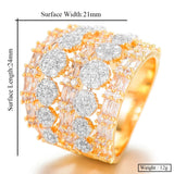 Bagutte Cut Bold Rings with Zirconia Stones Women Engagement Party Jewelry
