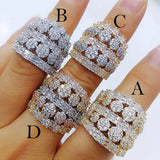 Bagutte Cut Bold Rings Zirconia Stones Women Engagement