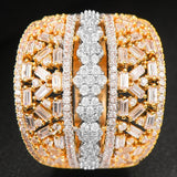 Baguette Cut Bold Rings with Zirconia Stones Women Engagement Party Jewelry