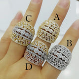 Baguette Cut Bold Rings with Zirconia Stones Women Engagement Party Jewelry